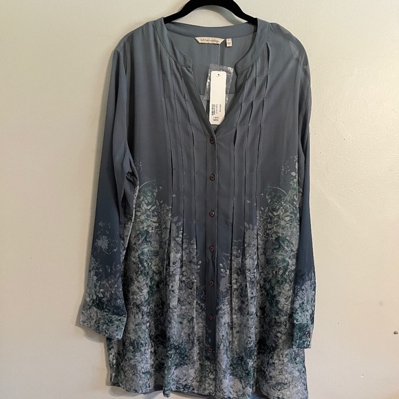 Soft Surroundings Top Women L Floral Pullover Tunic Boho Western Retro Classic - Picture 13 of 14